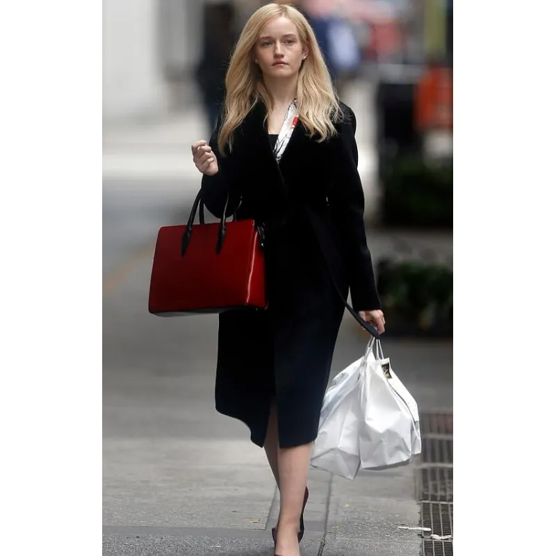 Inventing Anna Stylish Julia Garner Black Coat Inventing Anna Stylish Julia Garner Black Coat