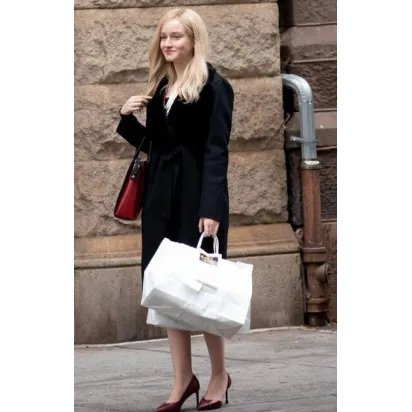 Inventing Anna Stylish Julia Garner Black Coat Inventing Anna Stylish Julia Garner Black Coat