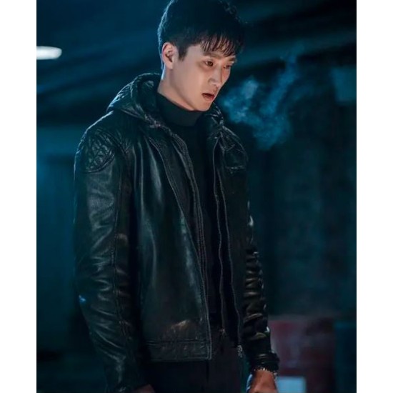 Ahn Bo Hyun Itaewon Class Leather Jacket with Hood