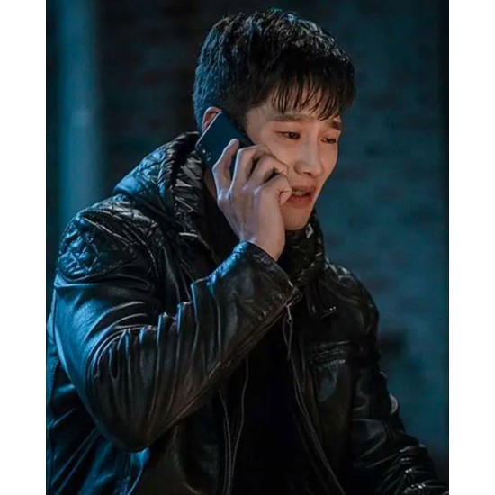 Ahn Bo Hyun Itaewon Class Leather Jacket with Hood