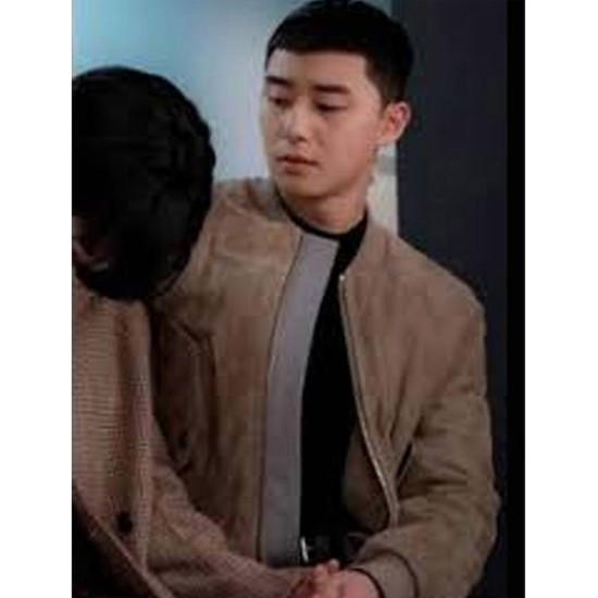 Park Seo Joon Itaewon Class Bomber Suede Leather Jacket