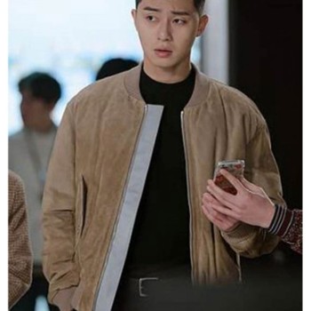 Park Seo Joon Itaewon Class Bomber Suede Leather Jacket
