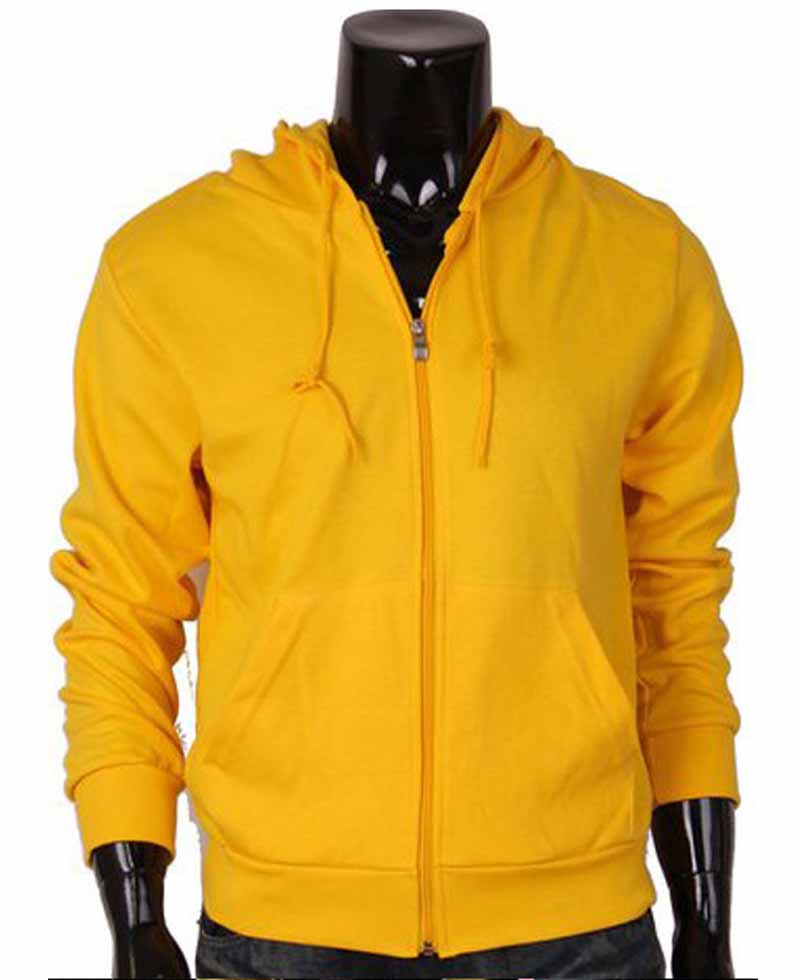 yellow zip up hoodie