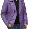 Jalen Hurts Purple Leather Jacket Jalen Hurts Purple Leather Jacket