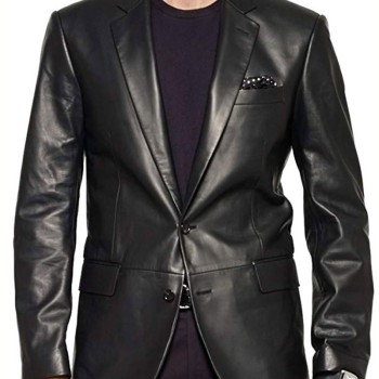 James Gandolfini The Sopranos Black Leather Blazer