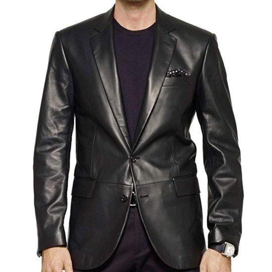 James Gandolfini The Sopranos Black Leather Blazer