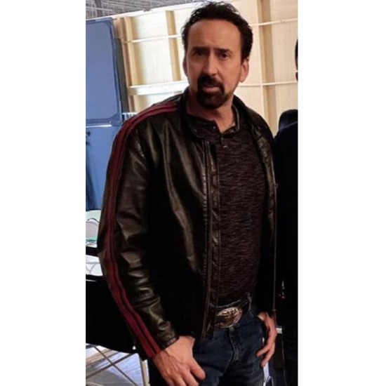 Nicolas Cage Willy's Wonderland Striped Leather Jacket