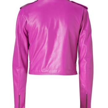 Jessica Alba Hot Pink Leather Jacket