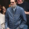 Jim Carrey Zipper Design Blue Leather Jacket