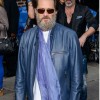 Jim Carrey Zipper Design Blue Leather Jacket