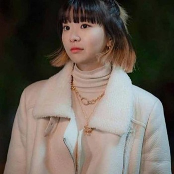 Itaewon Class Kim Da Mi Shearling White Leather Jacket