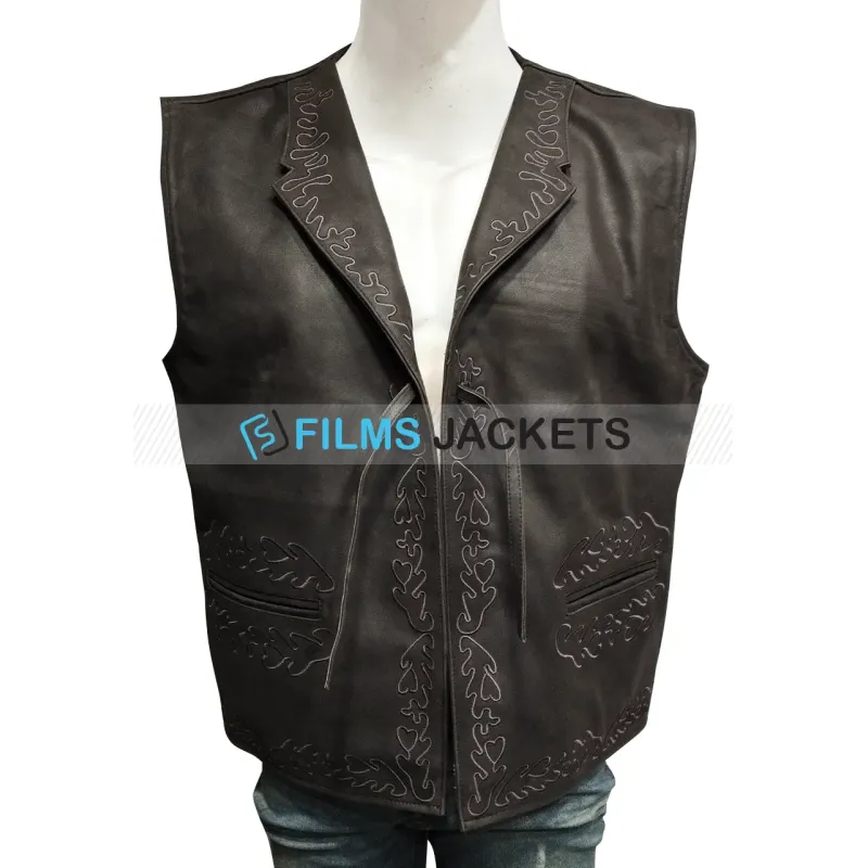 Big Jake Jacob Mccandles Brown Leather Vest