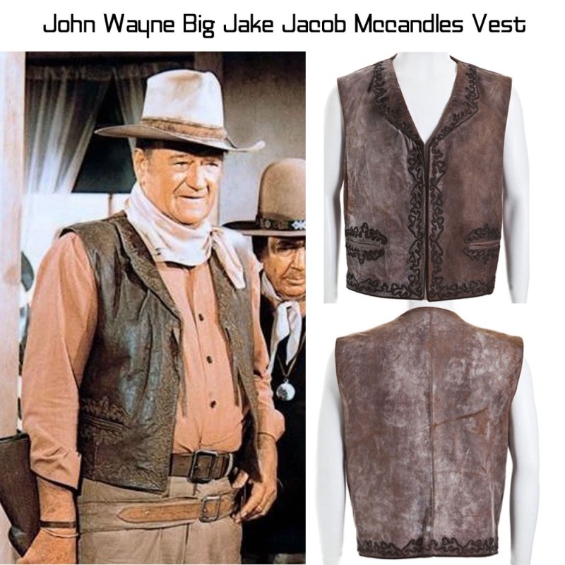 Big Jake Jacob Mccandles Brown Leather Vest Big Jake Jacob Mccandles Brown Leather Vest