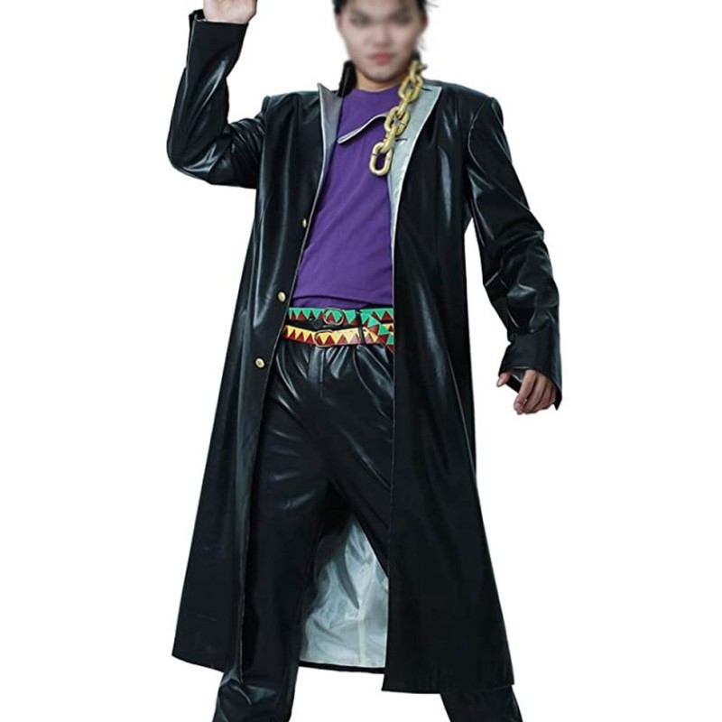 Jojo's Bizarre Adventure Black Leather Coat Jojo's Bizarre Adventure Black Leather Coat