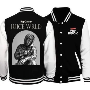 Juice Wrld Black And White Varsity Jacket