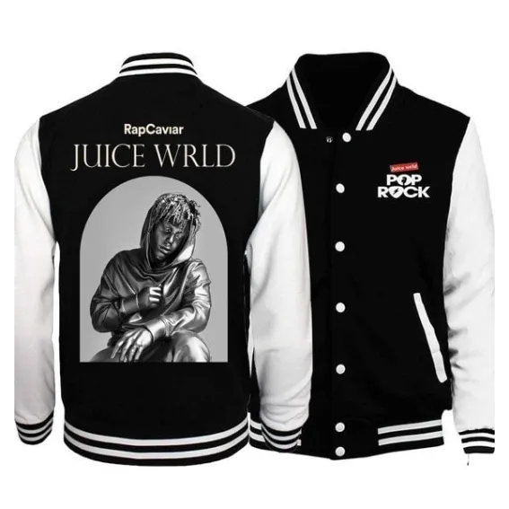 Juice Wrld Black And White Varsity Jacket Juice Wrld Black And White Varsity Jacket