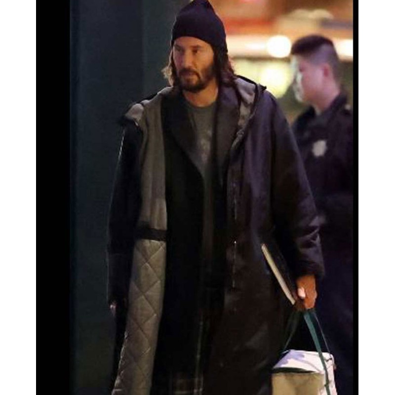 Keanu Reeves The Matrix 4 Coat with Hood Keanu Reeves The Matrix 4 Coat with Hood