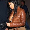 Kim Kardashian Biker Brown Leather Jacket Kim Kardashian Biker Brown Leather Jacket