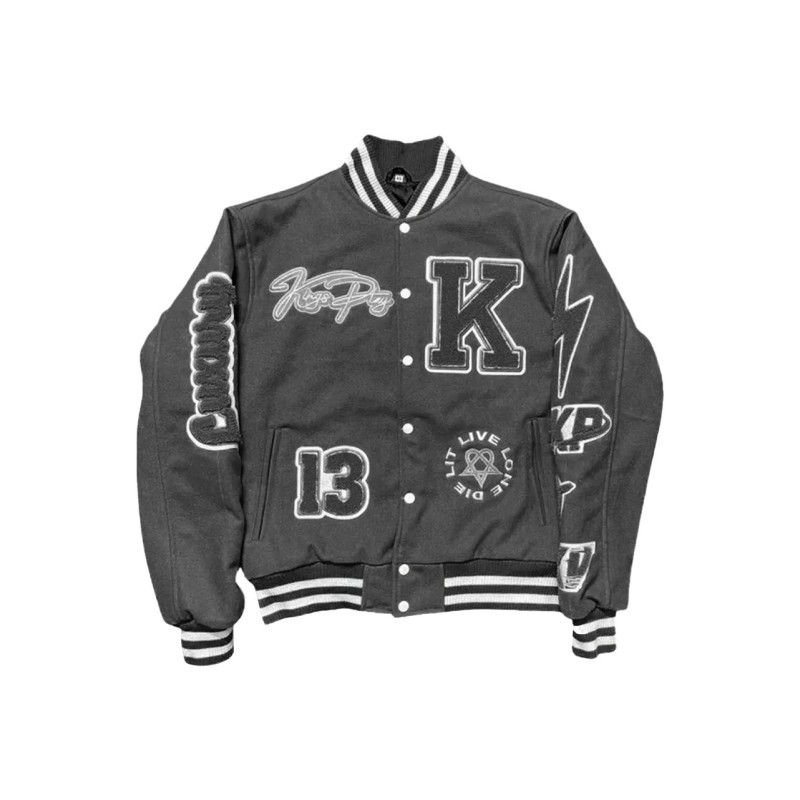 Kingsplay University Grey Varsity Jacket Kingsplay University Grey Varsity Jacket