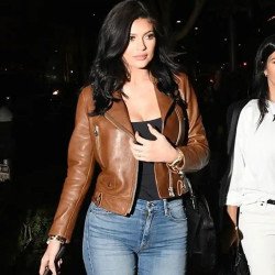 Kylie Jenner Leather Brown Jacket