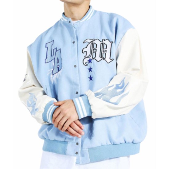 LA M Varsity Baby Blue Jacket