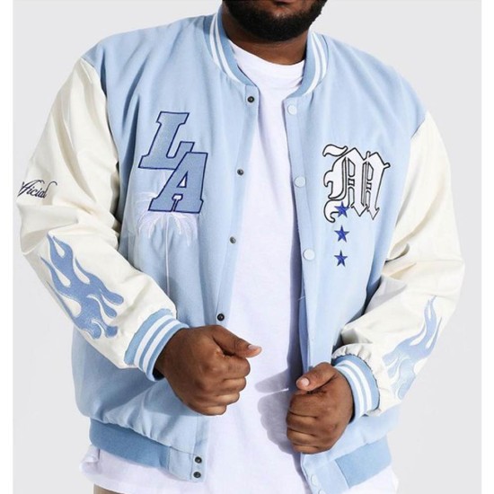 LA M Varsity Baby Blue Jacket