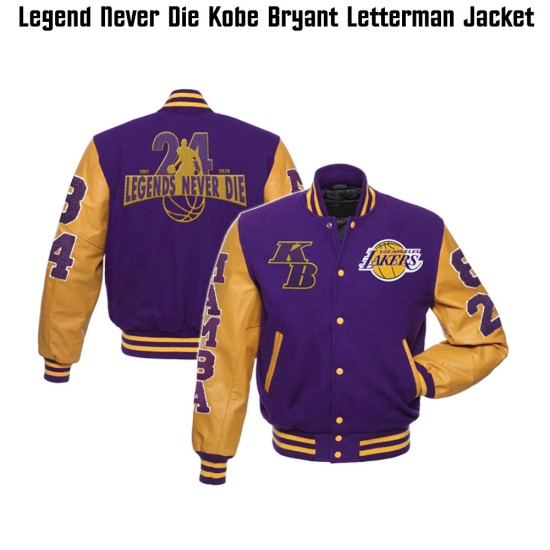 Men's Mamba LA Lakers Legend Never Die Varsity Jacket