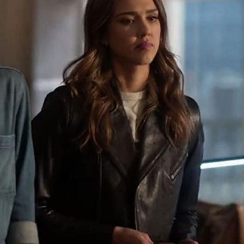 L.A.'s Finest Jessica Alba Black Leather Jacket