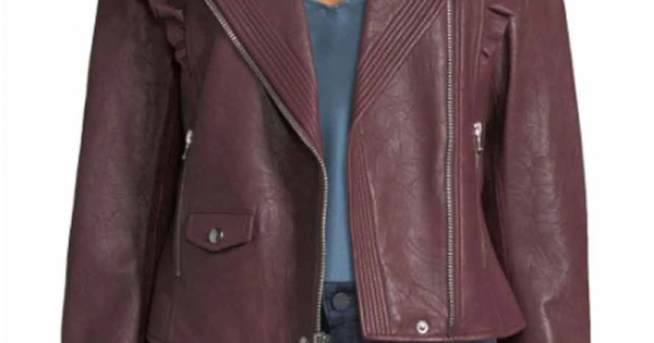 Last Man Standing Krista Marie Yu Burgundy Leather Jacket