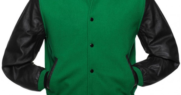 green varsity bomber jacket