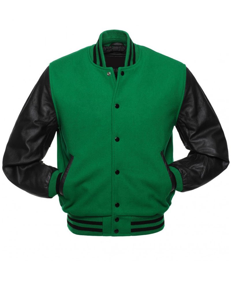Letterman Black and Green Varsity Jacket - Films Jackets