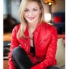 Slim Fit Style Linda Hasse Red Leather Jacket
