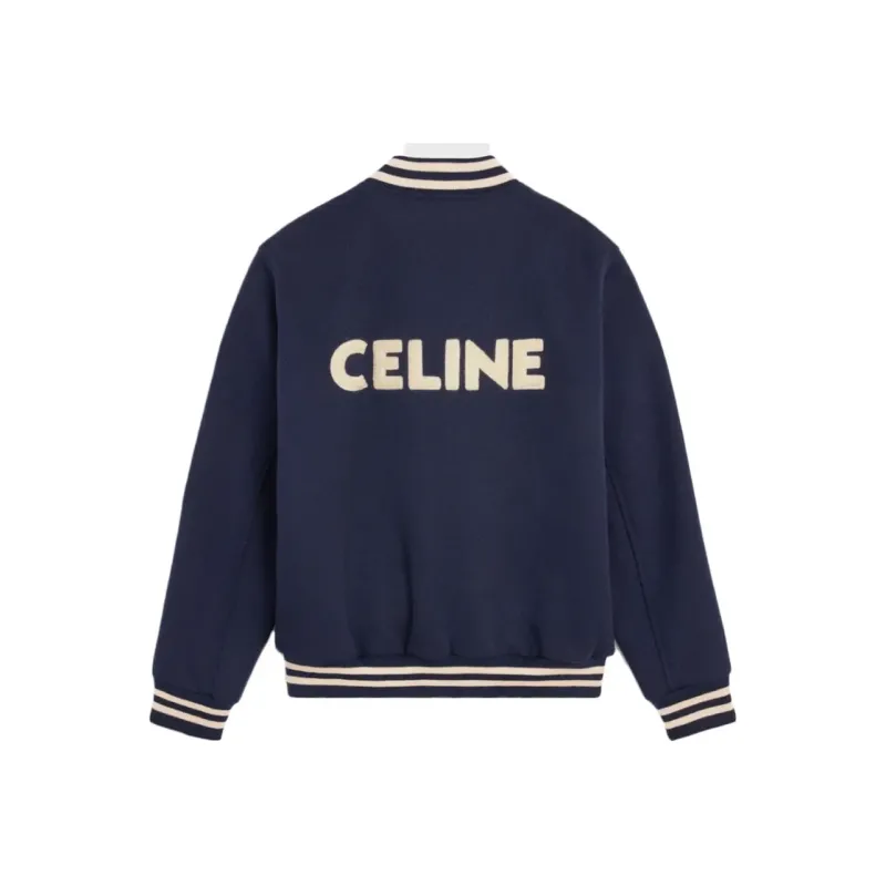 celine navy jacket 極美品38ネイビー Women's Leather Jacket Celine | Navy - The Leather Mob