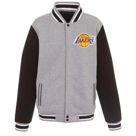 Los Angeles Lakers Black and Gray Varsity Jacket