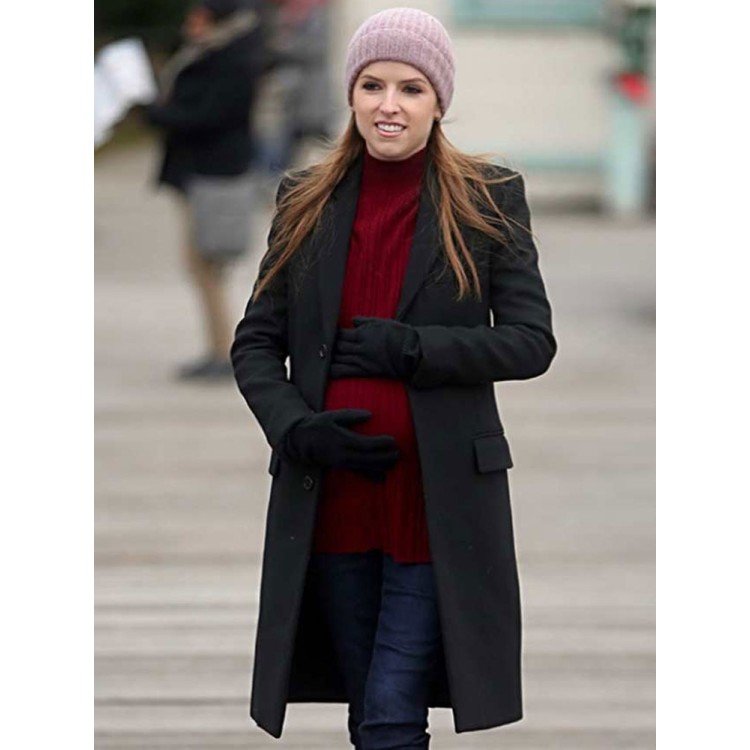 Love Life Anna Kendrick Wool Black Coat Love Life Anna Kendrick Wool Black Coat