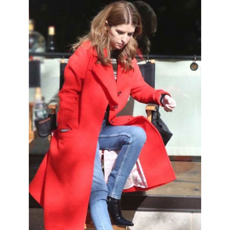 Anna Kendrick Love Life Red Wool Coat Anna Kendrick Love Life Red Wool Coat