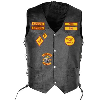 Men Bandidos Leather Vest