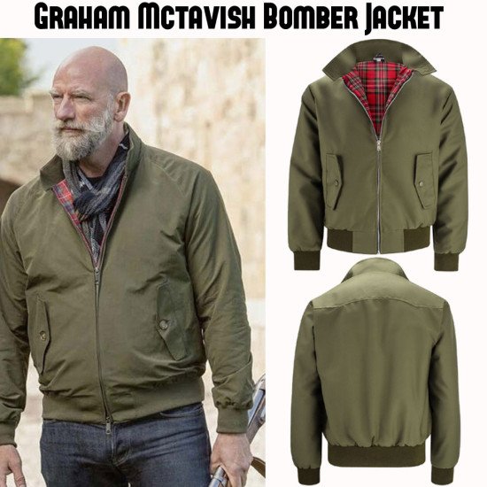 Graham Mctavish Men in Kilts A Roadtrip Green Cotton Jacket