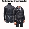 Men' Motorcycle Mid Length Belted Leather Coat Men' Motorcycle Mid Length Belted Leather Coat