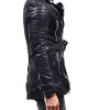 Men' Motorcycle Mid Length Belted Leather Coat Men' Motorcycle Mid Length Belted Leather Coat