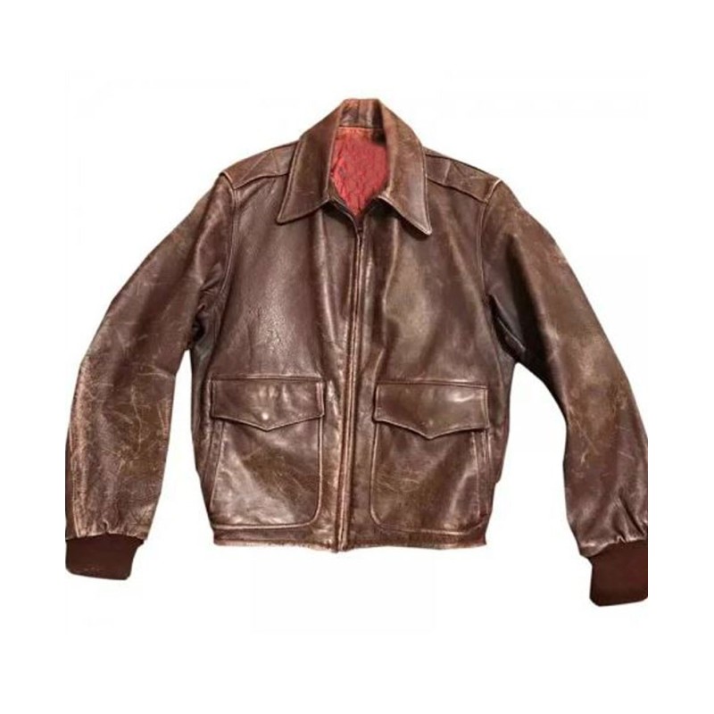 Men's 1950s Bomber Vintage Leather Brown Jacket Men's 1950s Bomber Vintage Leather Brown Jacket