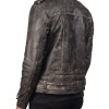 Men's Aged Asymmetrical Distressed Brown Leather Jacket