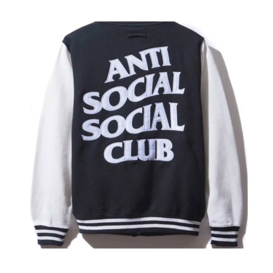 Men's Bomber Anti Social Social Club Black and White Jacket