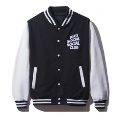 Men's Bomber Anti Social Social Club Black and White Jacket