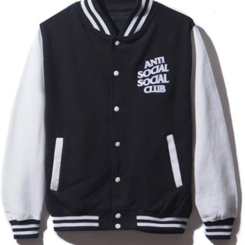 Men's Bomber Anti Social Social Club Black and White Jacket