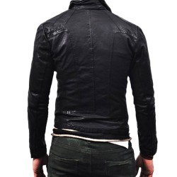 Men's Blouson Asymmetrical Lambskin Leather Jacket