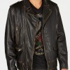 Men's Asymmetrical Zipper Motorcycle Carter Black Leather Jacket