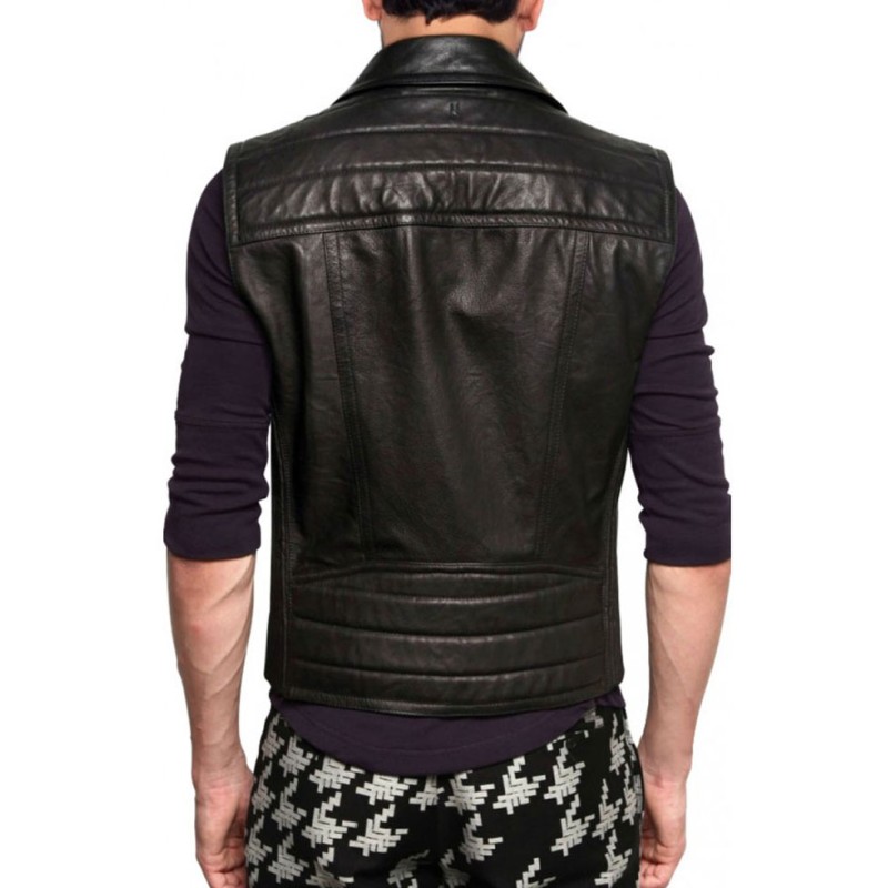 Men's Biker Style Asymmetrical Leather Vest Men's Biker Style Asymmetrical Leather Vest