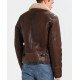 Men's Aviator Leather Jacket with Fur Collar