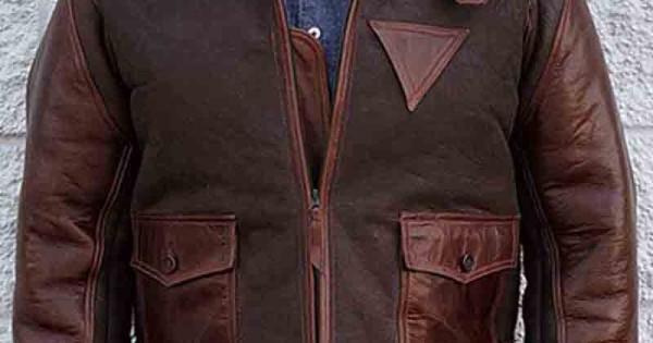 Men's Shearling Flight Brown Leather AN-J-4 Jacket